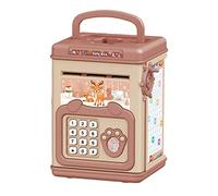 Salvadanaio per bambini, Salvadanaio Sicuro per Impronte Digitali, Banca, Denaro Contante, Banca di Monete Elettronica Educativa Manuale per Adulti, Bambini, Roba Fantastica, Ottimo Regalo (Rosa)
