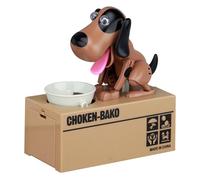 Salvadanaio per cani affamati, salvadanaio a forma di cane, salvadanaio a forma di cucciolo, salvadanaio per bambini (marrone e nero)