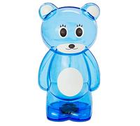 Salvadanaio porcellino in plastica trasparente a forma di orsetto salvadanaio originale misura grande per bambini con tappo salvadanaio leggero e resistente (blu)