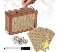 Salvadanaio Riutilizzabile Per Bambini Adulti，Salvadanaio Con Obiettivi Di Risparmio Salvadanaio In Legno Con Obiettivi Salvadanaio Con Contatore Per 500€ 1,000€ 2,000€ 3,000€ 5,000€ 10,000€