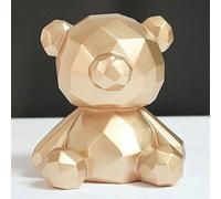 Salvadanaio,Salvadanaio anti-caduta in vinile creativo con orsetto geometrico, arredi per la casa nordici, salvadanaio in oro per bambini