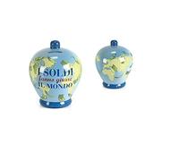 SALVADANAIO terracotta "I SOLDI FANNO GIRARE IL MONDO" N° 13 cod. 7226