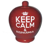 SALVADANAIO terracotta"KEEP CALM & RISPARMIA" N° 19 cod. 7226