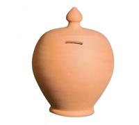 SALVADANAIO TERRACOTTA TONDO cm 18 h 25 COLI' - Argilla grezza Ottime rifiniture