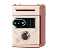 Salvadanaio touch screen for bambini con conteggio automatico delle monete e cassetta di sicurezza,Ordinamento preciso(Rose gold)