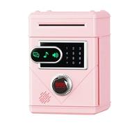 Salvadanaio touch screen for bambini con conteggio automatico delle monete e cassetta di sicurezza,Rilevamento preciso(Light red)