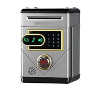 Salvadanaio touch screen for bambini con conteggio automatico delle monete e cassetta di sicurezza(Szary)