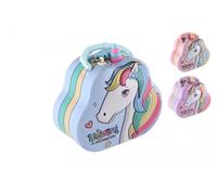 Salvadanio in latta - borsetta con unicorno con lucchetto 15 × 14 cm