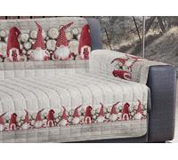 Salvadivano Copridivano Trapuntato Disegno Gnomi Colore Rosso