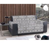 SALVADIVANO TRAPUNTATO COTONE QUADRI GEOMETRICO TORTORA ARANCIO 2 POSTI