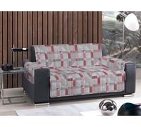 SALVADIVANO TRAPUNTATO COTONE QUADRI GEOMETRICO TORTORA ARANCIO 3 POSTI