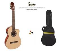 SALVADOR CS244 CE CHITARRA CLASSICA ELETTRIFICATA accordatore con borsa e cavo