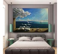 Salvador Dali Canvas Wall Art Print Poster The Waves Book Barca a Vela Quadro su tela con cornice Decorazione per la casa 70x120cm (28x43in) Con cornice