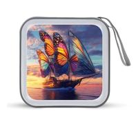 Salvador-Dalì - Custodia per CD con vele a farfalla, portatile, capacità 40, organizer per DVD, per viaggi in auto