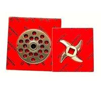 SALVADOR KIT PIASTRA INOX RAUT SENZA MOZZO DA 12 FORO 8 + COLTELLO INOX RAUT DA 12 MADE IN ITALY