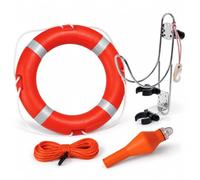Salvagente Anulare con Cima e Supporto Inox per Barca | Salvagente Con Cima, Con Boetta, Con supporto, Certificazione SOLAS/MED