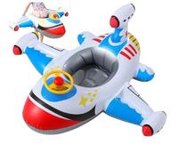 Salvagente Gonfiabile per Piscina per Bambini, salvagente Gonfiabile in PVC per Bambini con Volante, a Forma di Aeroplano per, Divertente per da 1 a 5 Anni