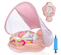 Salvagente Neonato con Parasole,Salvagente Gonfiabile per Bambini,Ciambella Neonato mare Galleggianti Gonfiabili con Seggiolino di Sicurezza,Anello di Nuoto per Bambini per Bambini da 6 a 36 Mesi