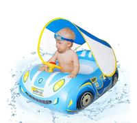 Salvagente Neonato con Parasole Spf 50+ Ninonly Piscina per Bambino 1 Anno Design Innovativo Safety Gonfiabili Neonati Piscina per Bambini 6-36 Mesi Blu