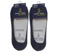 Salvapiede Uomo 6 paia, sottopiede invisibile pedalini fantasmini NAVIGARE X130 (L/XL - 43/46, Blu)