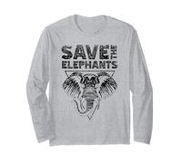 Salvare Gli Elefanti in Via di estinzione Elephant Rescue Maglia a Manica