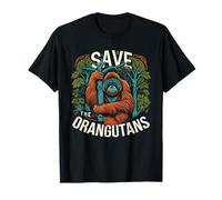 Salvare gli oranghi scimmia scimmia fauna selvatica conservazione grunge Maglietta