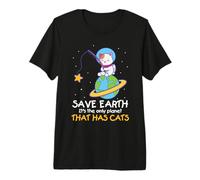 Salvare la Terra è l'unico Pianeta Che ha Gatti Maglietta Premium
