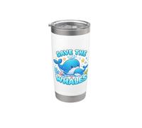 Salvare le balene amante Giornata della Terra Ambiente Ecologia Cute Kid Bicchiere termico in acciaio inox doppia parete