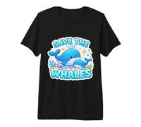 Salvare Le Balene Amante Giornata della Terra Ambiente Ecologia Cute Kid Maglietta Premium
