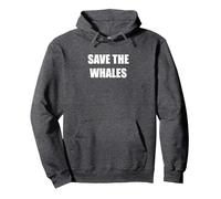 Salvare Le Balene Felpa con Cappuccio, Unisex per Adulti, Grigio Scuro, L