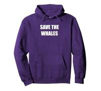 Salvare Le Balene Felpa con Cappuccio, Unisex per Adulti, Viola, S