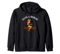 Salvare Un Cavallo, Cavalcare Un Baffi - Divertente Cowgirl Occidentale Pin-up Felpa con Cappuccio