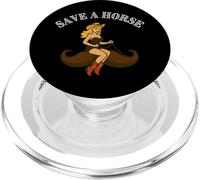 Salvare un cavallo, cavalcare un baffi - divertente cowgirl occidentale pin-up PopSockets PopGrip per MagSafe