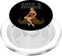 Salvare un cavallo, cavalcare un baffi - divertente cowgirl occidentale pin-up PopSockets PopGrip per MagSafe