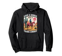 Salvare un cavallo cavallo Un Trans Cowboy Pride LGBTQ Divertente Donne Uomini Felpa con Cappuccio