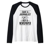 Salvare Un Giornalista Comprare Un Giornale Umorismo Maglia con Maniche Raglan