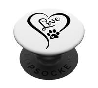 Salvataggio per cani e gatti amanti degli animali domestici con stampa a forma di cuore d'amore PopSockets PopGrip Adesivo