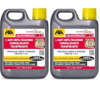 SALVATERRAZZA, Idrorepellente per Terrazzi ed Esterni ad Azione Consolidante e Anti Infiltrazione, 1L (Confezione da 2)