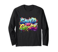 Salvato da Grace - Christian Graffiti Street Art Maglia a Manica