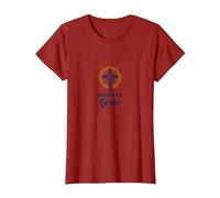 Salvato da Grace: Croce Elegante per cristiani, cristiani Maglietta, Donna, Mirtillo Rosso, M