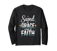 Salvato da Grace Living di Faith Christian Streetwear Maglia a Manica
