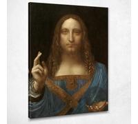 Salvator Mundi leonardo Da Vinci, quadro grande stampa su tela di alta qualità, fine art, intelaiato pronto da appendere bsa33-40x30 cm