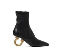 Salvatore Ferragamo Black Lamb Leather Ankle Boots - EU36/US6
