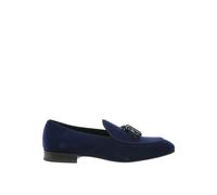 Salvatore Ferragamo Blue Leather Slip-On Loafers - EU43/US10
