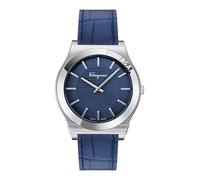 Salvatore Ferragamo Orologio Gancini in Pelle, Blu, OS, Ferragamo | Gancini