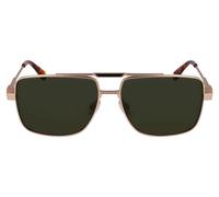 Salvatore Ferragamo Sf318s Occhiali Da Sole Unisex Oro Squadrato Verde 60mm