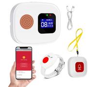 Salvavita Anziani Tuya WiFi Pulsante Emergenza Anziani Sistema di Allarme di Emergenza per i Cittadini Anziani Pazienti Disabili Anziani (Supporto solo 2.4GHz Wi-Fi)