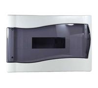 Salvavita Scatola elettrica Quadro Centralino da incasso a parete 16 moduli con porta trasparente IP40 con guida DIN 35 - bianco con porta fumé