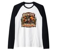 Salve, STO passando Un Periodo Terribile, Funny Cowboy Skeleton Maglia con Maniche Raglan