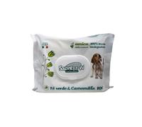 Salvettin Salviette Detergenti per Cani e Gatti, Tè Verde e Camomilla, 100 Pezzi, Biodegradabili